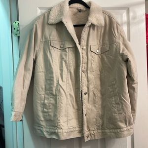Beige Sherpa lined jacket